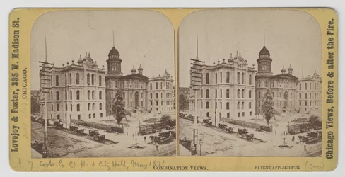 Cook County Court House und City Hall vor dem Chicagoer Feuer